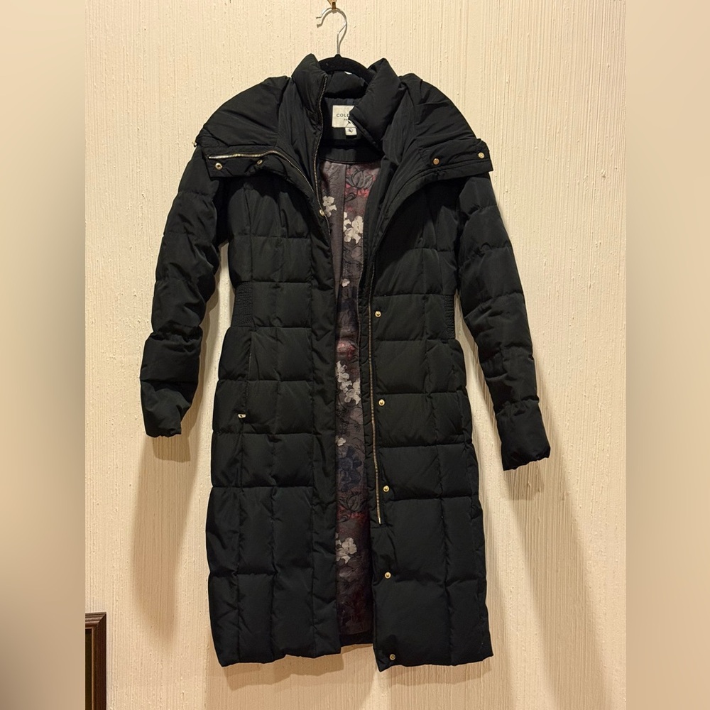 Cole Haan Women's Black Long Puffer Coat XS size 2